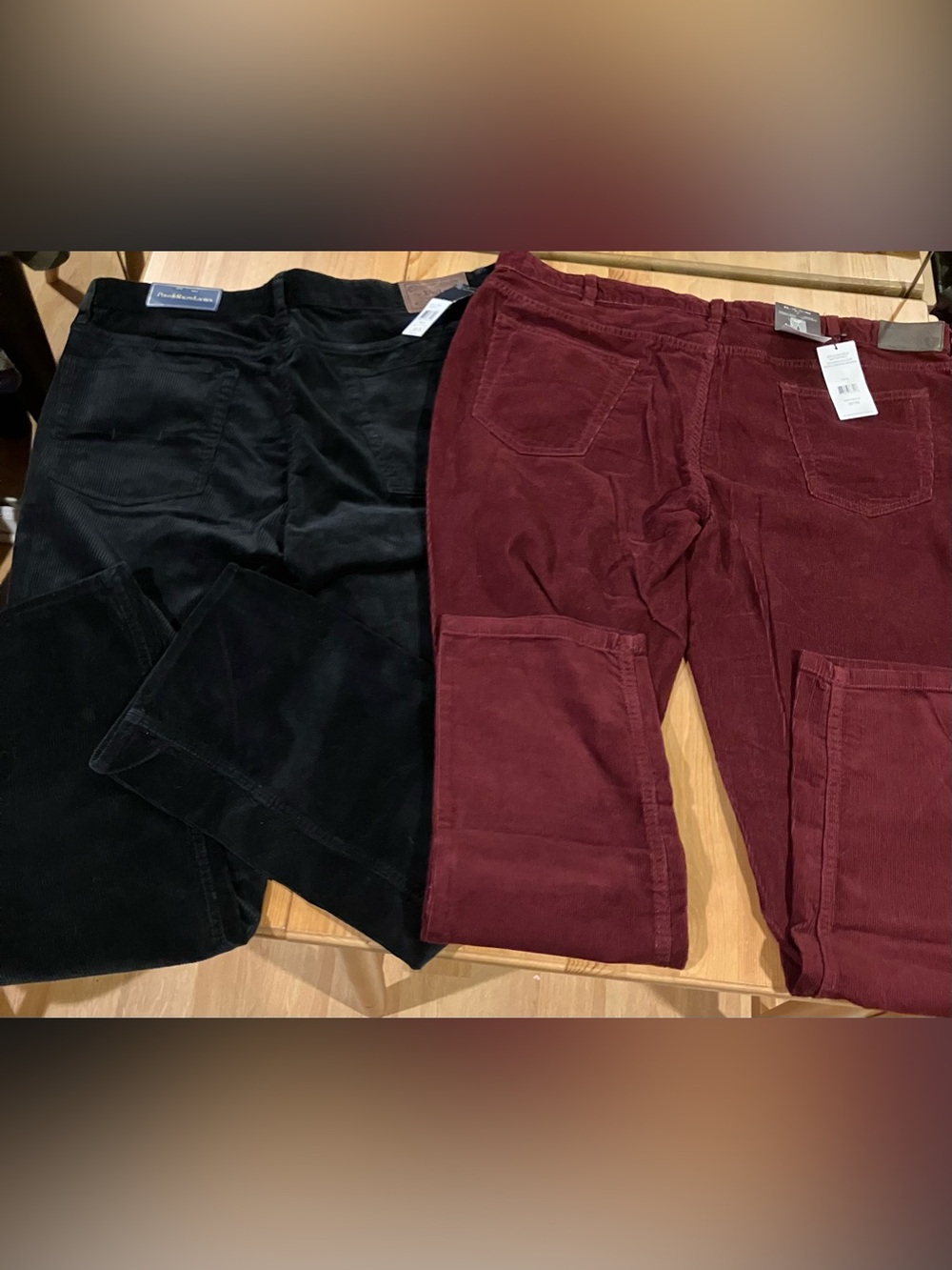 NWT 2 Pair Corduroy Pants Black Brown 1826 Wine & Polo Ralph LauBlack Size 38/30